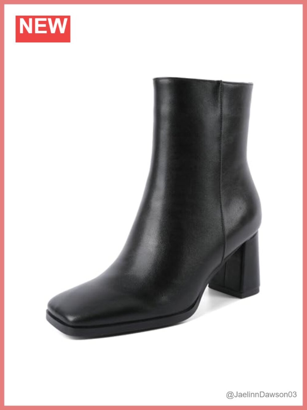 Joseywade Women's Ankle Boots Chunky Heel Square Toe Side Zip Booties Fall Shoes